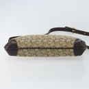 CELINE C Sulky Shoulder Bag Canvas Beige Gold Auth 161739-5