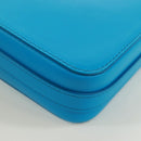 Christian Dior Shoulder Bag Leather Blue Silver Auth 161745M-12