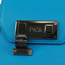 Christian Dior Shoulder Bag Leather Blue Silver Auth 161745M-14