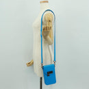 Christian Dior Shoulder Bag Leather Blue Silver Auth 161745M-22