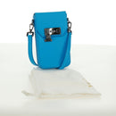 Christian Dior Shoulder Bag Leather Blue Silver Auth 161745M-23