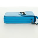 Christian Dior Shoulder Bag Leather Blue Silver Auth 161745M-5