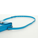Christian Dior Shoulder Bag Leather Blue Silver Auth 161745M-8