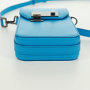Christian Dior Shoulder Bag Leather Blue Silver Auth 161745M-9
