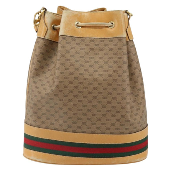 GUCCI Micro GG Supreme Web Sherry Line Bag PVC Beige 001 58 4793 Auth 161752