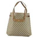 GUCCI GG Supreme Web Sherry Line Tote Bag PVC Beige Gold 39 02 091 Auth 161753-2