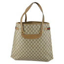 GUCCI GG Supreme Web Sherry Line Tote Bag PVC Beige Gold 39 02 091 Auth 161753-3