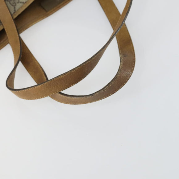 GUCCI GG Supreme Web Sherry Line Tote Bag PVC Beige Gold 39 02 091 Auth 161753