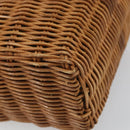 BURBERRY Blue Label Hand Bag Rattan Beige Silver Auth 161754-15