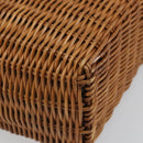 BURBERRY Blue Label Hand Bag Rattan Beige Silver Auth 161754-16