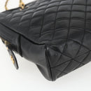 CHANEL Matelasse Chain Shoulder Bag Leather Black Gold CC Auth 161755-15