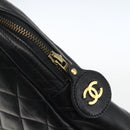 CHANEL Matelasse Chain Shoulder Bag Leather Black Gold CC Auth 161755-9