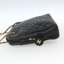 CHANEL Matelasse Chain Shoulder Bag Leather Black Gold CC Auth 161755-3