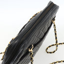 CHANEL Matelasse Chain Shoulder Bag Leather Black Gold CC Auth 161755-6