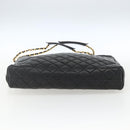 CHANEL Matelasse Chain Shoulder Bag Leather Black Gold CC Auth 161755-5