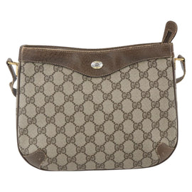 GUCCI GG Supreme Shoulder Bag PVC Beige Gold Auth 161756 - 0