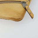 Christian Dior Trotter Canvas Street Chic Shoulder Bag Beige Silver Auth 161759-10