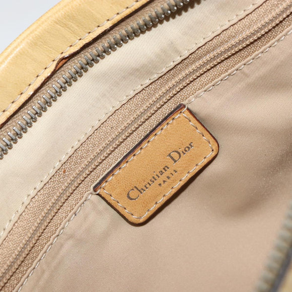 Christian Dior Trotter Canvas Street Chic Shoulder Bag Beige Silver Auth 161759
