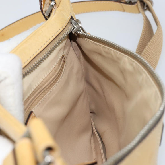 Christian Dior Trotter Canvas Street Chic Shoulder Bag Beige Silver Auth 161759