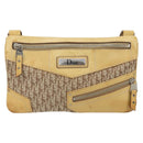 Christian Dior Trotter Canvas Street Chic Shoulder Bag Beige Silver Auth 161759-2