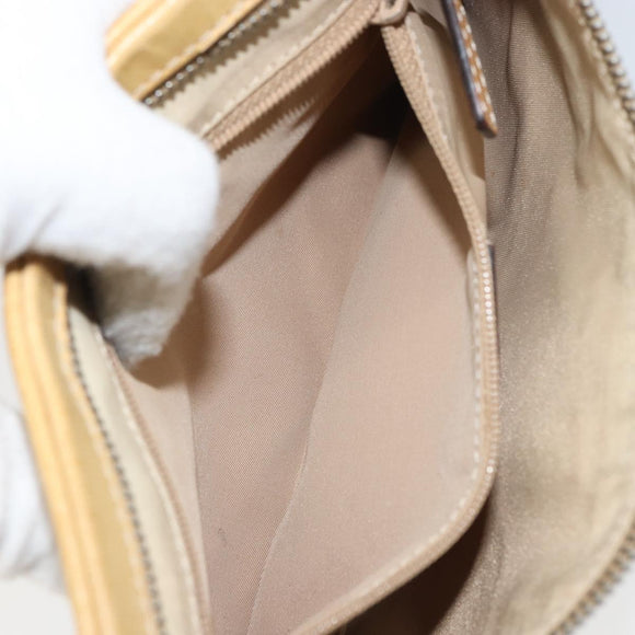 Christian Dior Trotter Canvas Street Chic Shoulder Bag Beige Silver Auth 161759