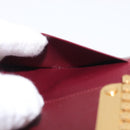 CARTIER Must Line Key Case Leather Bordeaux Gold Auth 161762V-10