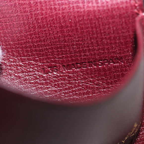 CARTIER Must Line Key Case Leather Bordeaux Gold Auth 161762A