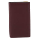 CARTIER Must Line Key Case Leather Bordeaux Gold Auth 161762A-2