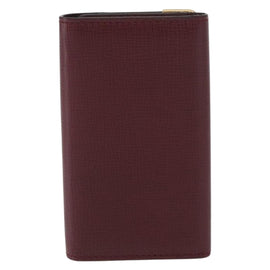 CARTIER Must Line Key Case Leather Bordeaux Gold Auth 161762V - 0