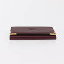 CARTIER Must Line Key Case Leather Bordeaux Gold Auth 161762A-4