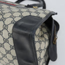 GUCCI GG Supreme Sherry Line Boston Bag PVC Navy Gold Auth 161763-15