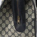 GUCCI GG Supreme Sherry Line Boston Bag PVC Navy Gold Auth 161763-17