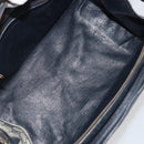 GUCCI GG Supreme Sherry Line Boston Bag PVC Navy Gold Auth 161763-10