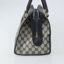 GUCCI GG Supreme Sherry Line Boston Bag PVC Navy Gold Auth 161763-3