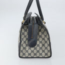 GUCCI GG Supreme Sherry Line Boston Bag PVC Navy Gold Auth 161763-4