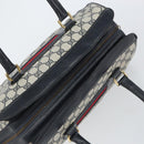 GUCCI GG Supreme Sherry Line Boston Bag PVC Navy Gold Auth 161763-6