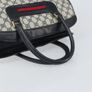 GUCCI GG Supreme Sherry Line Boston Bag PVC Navy Gold Auth 161763-7