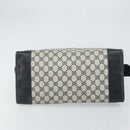 GUCCI GG Supreme Sherry Line Boston Bag PVC Navy Gold Auth 161763-5