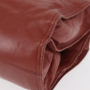 BOTTEGA VENETA Chain Shoulder Bag Leather Red Auth 161765-14