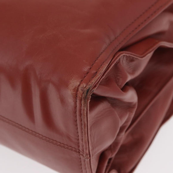 BOTTEGA VENETA Chain Shoulder Bag Leather Red Auth 161765