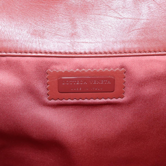 BOTTEGA VENETA Chain Shoulder Bag Leather Red Auth 161765