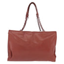 BOTTEGA VENETA Chain Shoulder Bag Leather Red Auth 161765-13