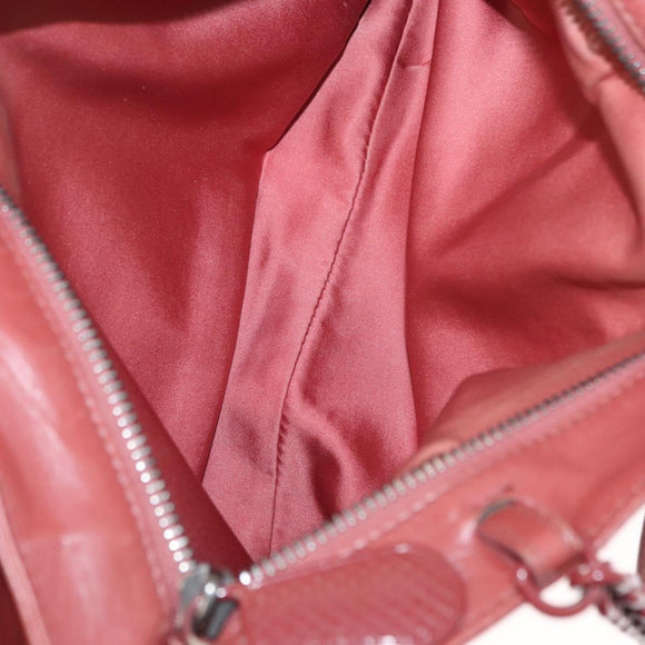 BOTTEGA VENETA Chain Shoulder Bag Leather Red Auth 161765