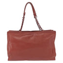 BOTTEGA VENETA Chain Shoulder Bag Leather Red Auth 161765-2