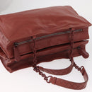 BOTTEGA VENETA Chain Shoulder Bag Leather Red Auth 161765-6