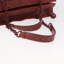 BOTTEGA VENETA Chain Shoulder Bag Leather Red Auth 161765-7