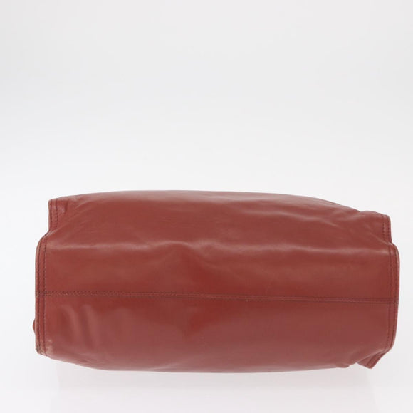 BOTTEGA VENETA Chain Shoulder Bag Leather Red Auth 161765