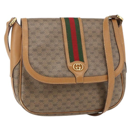 GUCCI Micro GG Supreme Web Sherry Line Bag PVC Beige 001 115 0914 Auth 161766