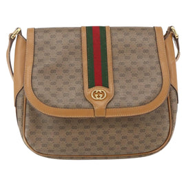 GUCCI Micro GG Supreme Web Sherry Line Bag PVC Beige 001 115 0914 Auth 161766 - 0