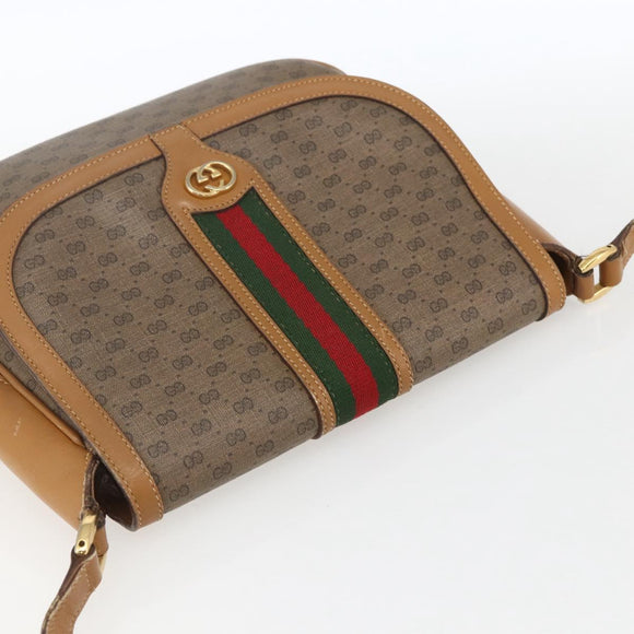 GUCCI Micro GG Supreme Web Sherry Line Bag PVC Beige 001 115 0914 Auth 161766